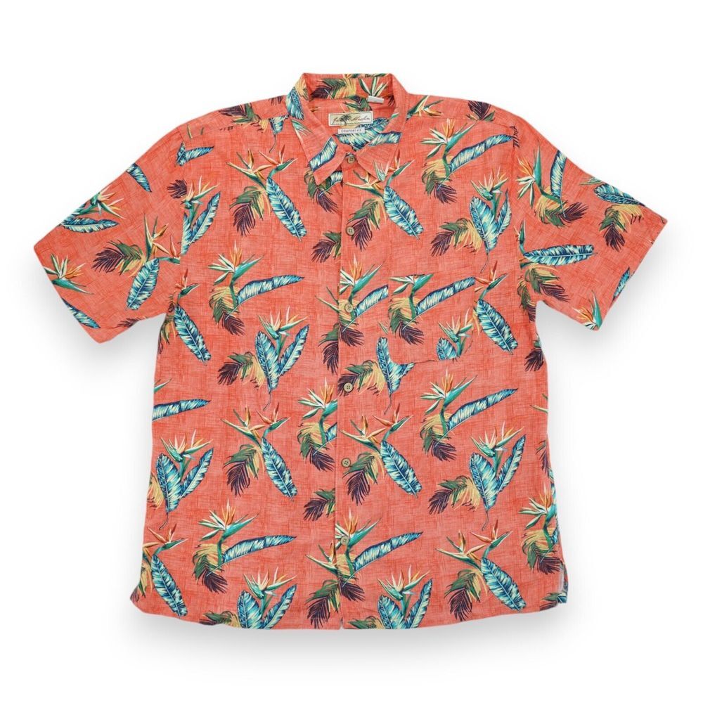 Vintage 90s Joe Marlin Hawaiian Camp Shirt XL Comfort Fit Tropic Mens‎